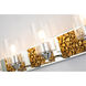 Bocage 4 Light 31 inch PC Bath Light Wall Light in Polished Chrome with Gold